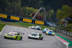 Competitors race during the ADAC GT Masters 2020 in Spielberg, Austria on October 18, 2020